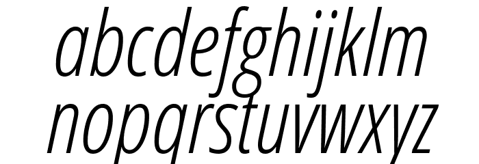 Open Sans Condensed Light Italic Font LOWERCASE