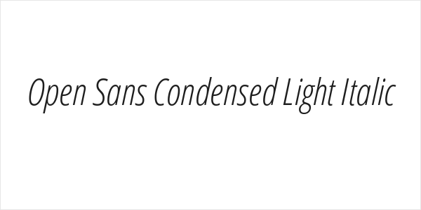Open Sans Condensed Light Italic Logo