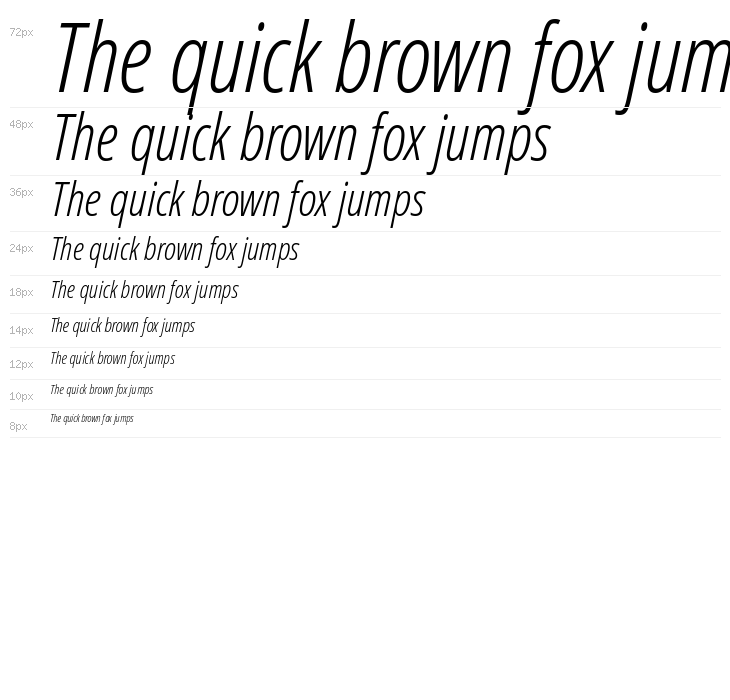 Open Sans Condensed Light Italic Waterfall