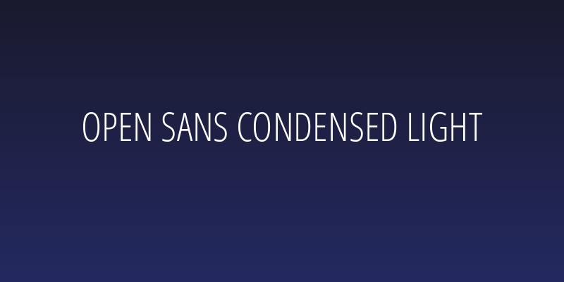 Open Sans Condensed Light Social Header