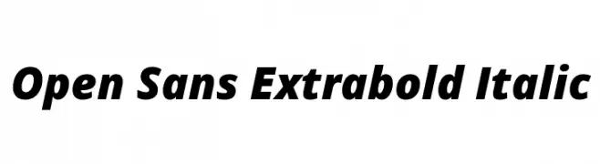Open Sans Extrabold Italic  font caratteri gratis
