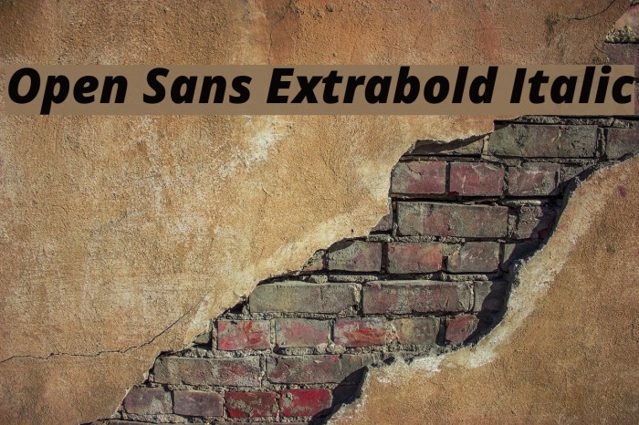Open Sans Extrabold Italic Font examples