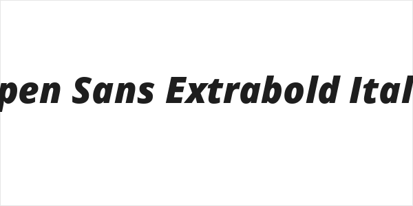 Open Sans Extrabold Italic Logo