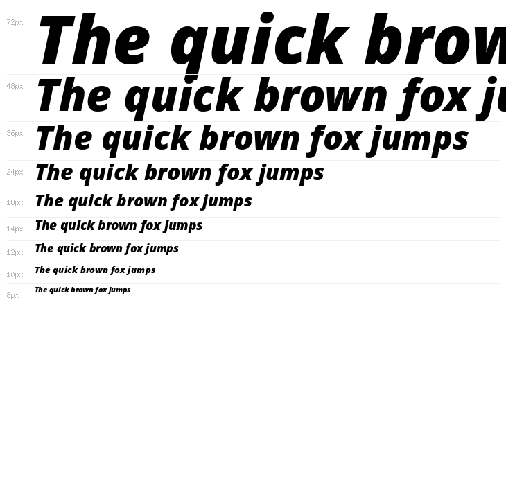 Open Sans Extrabold Italic Waterfall