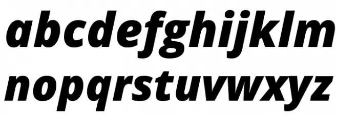 Open Sans Extrabold Italic Schriftart Kleinbuchstaben