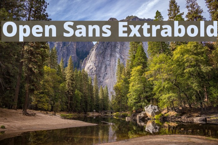 Open Sans Extrabold Schriftart examples