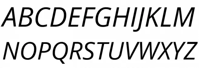 Open Sans Italic Schriftart Groß