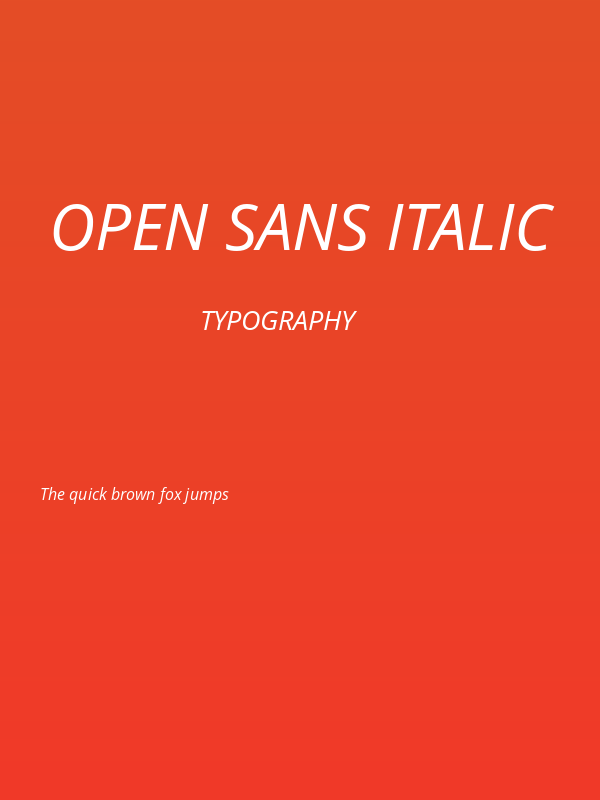 Open Sans Italic Poster