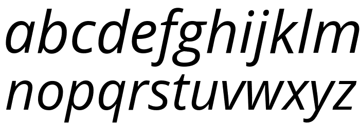 Open Sans Italic Font LOWERCASE