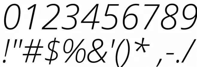 Open Sans Light Italic Font OTHER CHARS