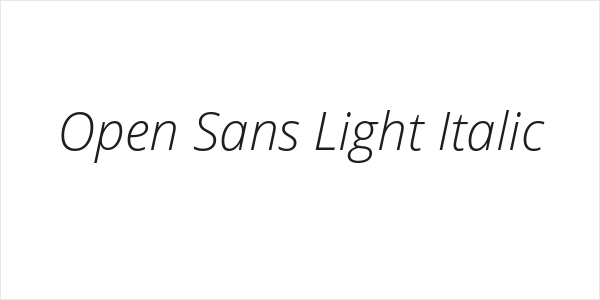 Open Sans Light Italic Logo