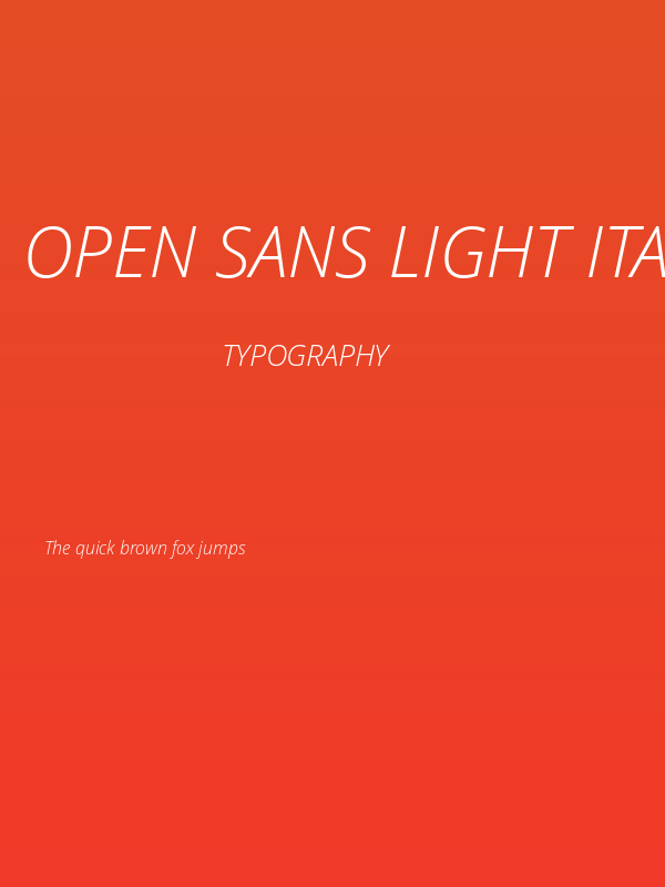 Open Sans Light Italic Poster