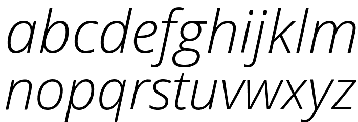 Open Sans Light Italic Font LOWERCASE