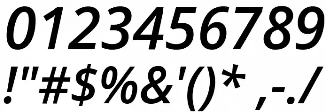 Open Sans Semibold Italic Font OTHER CHARS