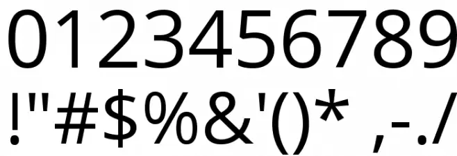 Open Sans Font Alte caractere