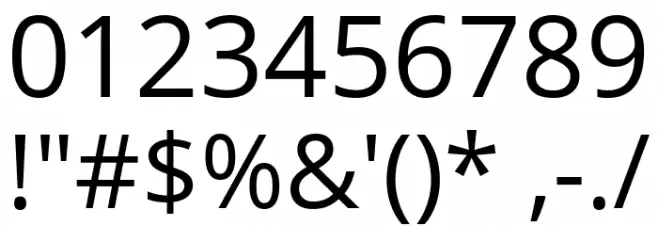 Open Sans Font OTHER CHARS