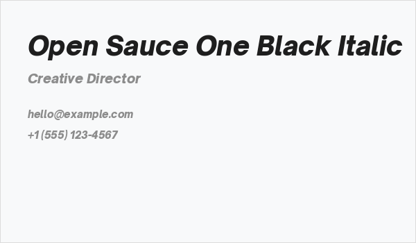 Open Sauce One Black Italic Business Card