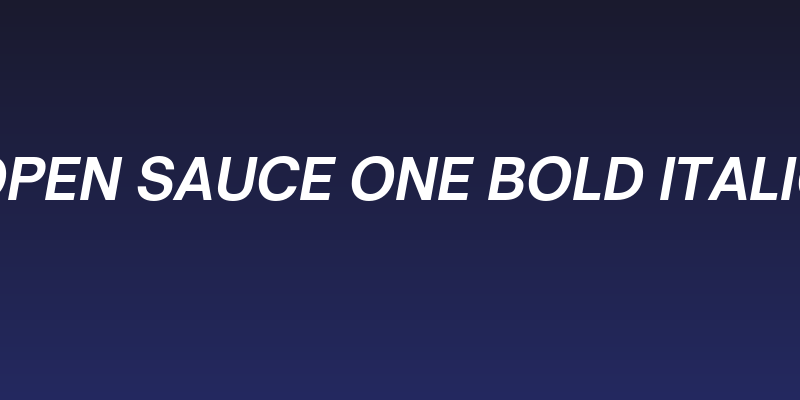 Open Sauce One Bold Italic Social Header