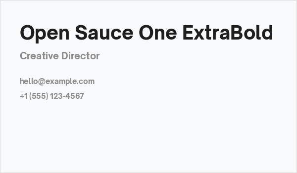 Open Sauce One ExtraBold Business Card
