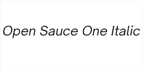 Open Sauce One Italic Logo