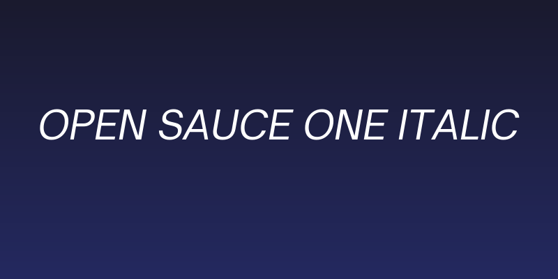 Open Sauce One Italic Social Header