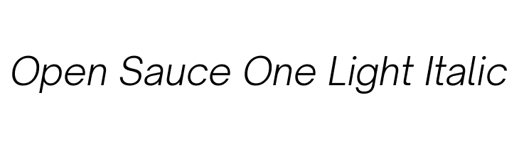 Open Sauce One Light Italic  Free Fonts Download
