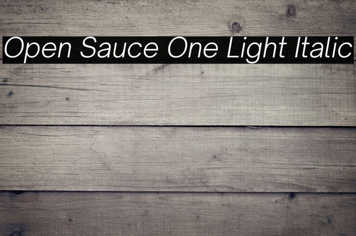 Open Sauce One Light Italic Example 3