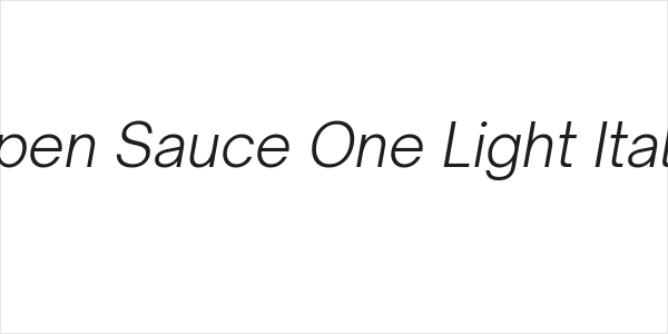 Open Sauce One Light Italic Logo