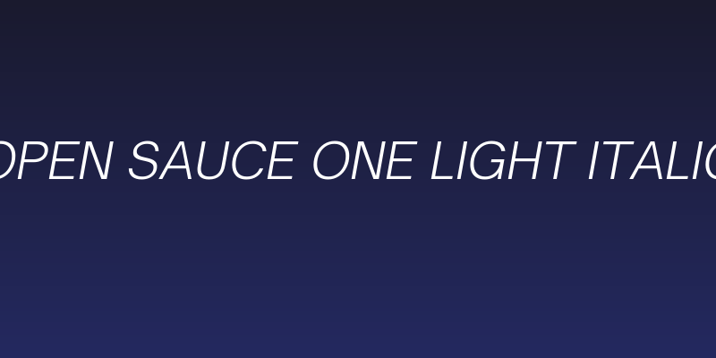 Open Sauce One Light Italic Social Header