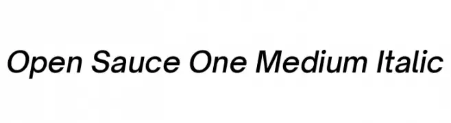 Open Sauce One Medium Italic  Frei Schriftart Herunterladen