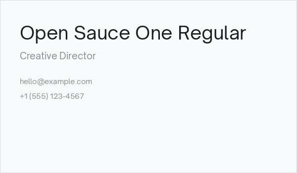 Open Sauce One Regular Business Card