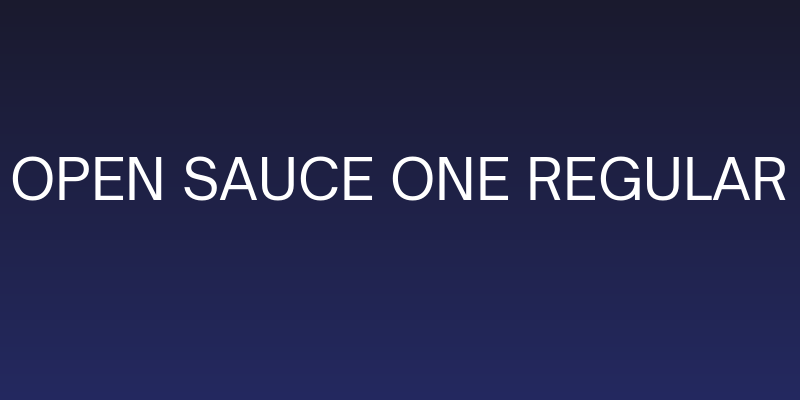 Open Sauce One Regular Social Header