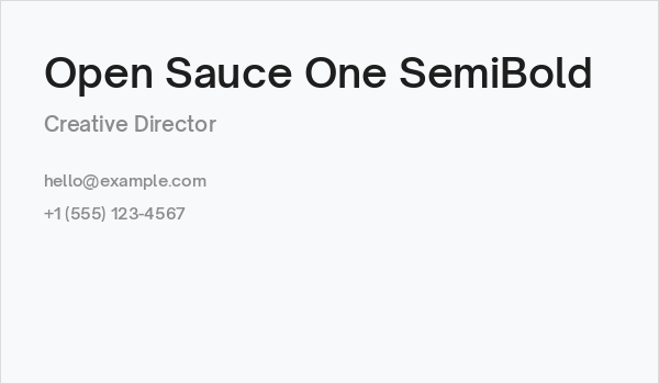 Open Sauce One SemiBold Business Card
