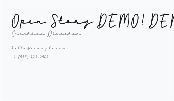 Open Story DEMO! DEMO! Business Card