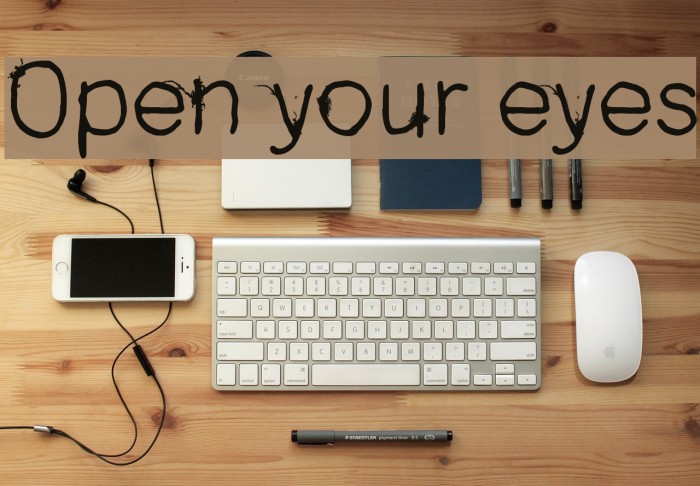 Open your eyes Font examples