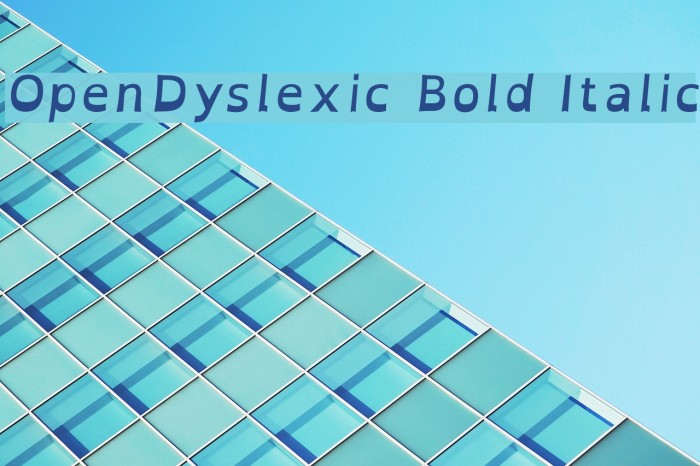 OpenDyslexic Bold Italic Font examples