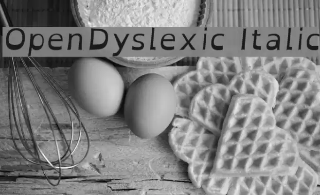 OpenDyslexic Italic Font examples