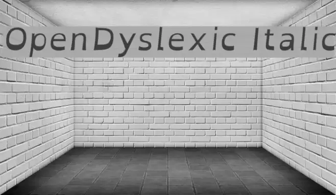 OpenDyslexic Italic Font examples