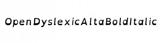 OpenDyslexicAlta Bold Italic  Fuentes Gratis Descargar
