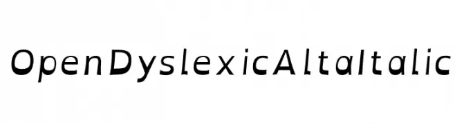 OpenDyslexicAlta Italic  Скачать бесплатные шрифты