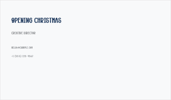Opening Christmas Business Card