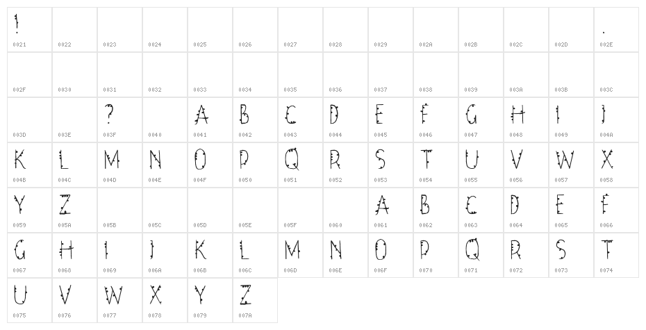OperaEww-Regular Character Map