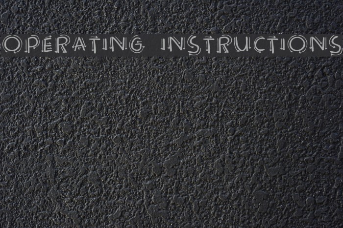 Operating instructions Шрифта examples