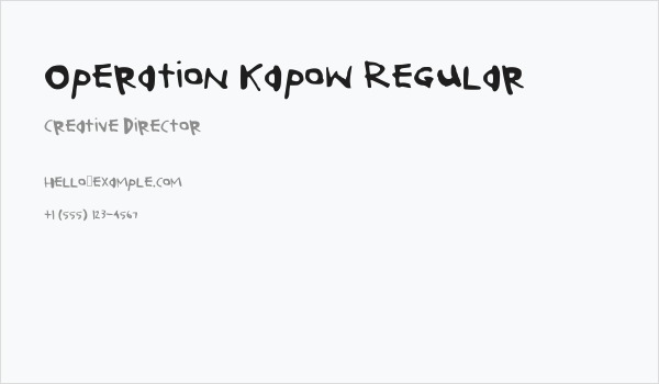 Operation Kapow Regular Business Card