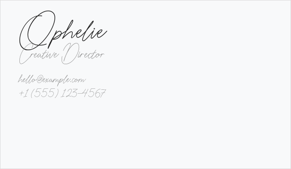Ophelie Business Card