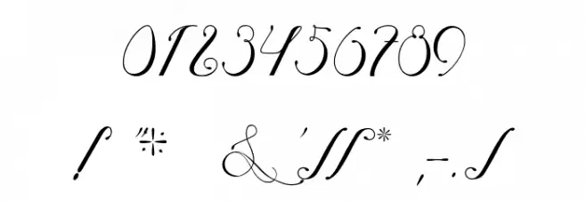 Ophélia Script Light Font OTHER CHARS