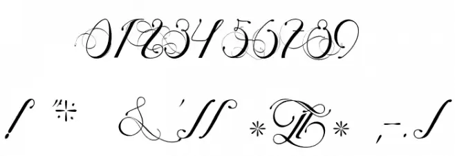 Ophélia Script Font OTHER CHARS