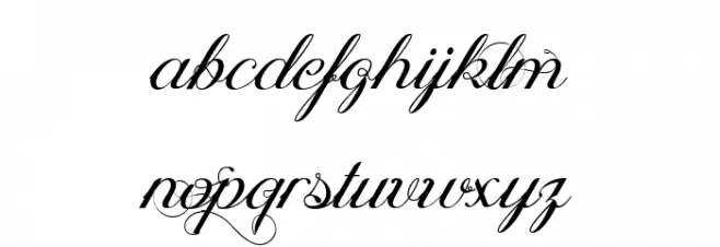 Ophélia Script フォント 小文字
