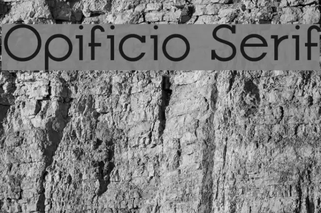 Opificio Serif Caratteri examples