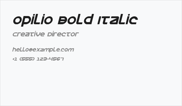 Opilio Bold Italic Business Card